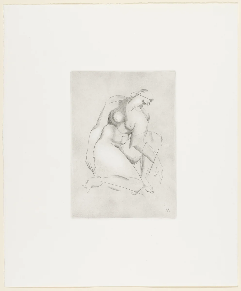 Kneeling by Alexander Archipenko, print, 1920