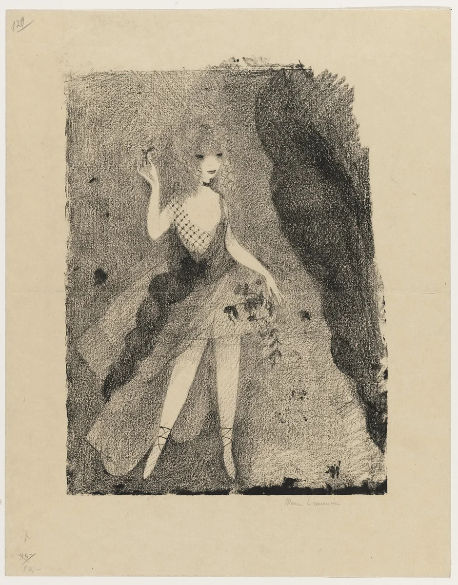 Dancer with Flowers (Danceuse aux fleurs) by Marie Laurencin, print, 1921