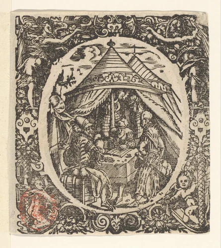 Uitbetaling van soldij by Jost Amman, print, 1573