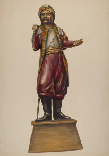Cigar Store Figure by Walter Hochstrasser, index of american design, 1937
