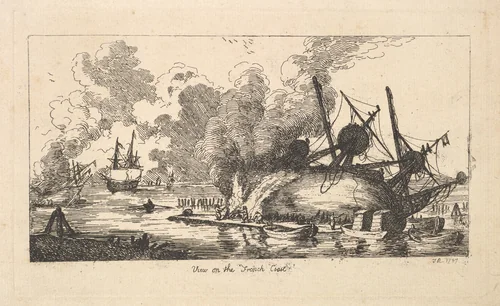 View on the French Coast by Thomas Rowlandson, print, 1787
