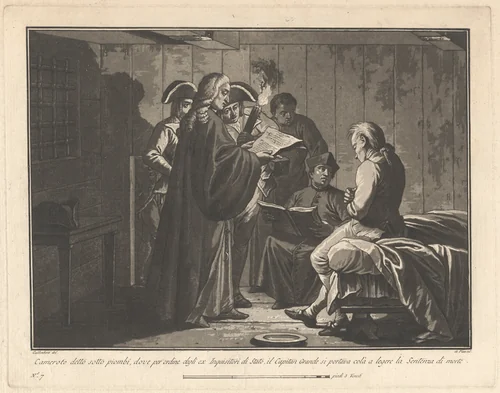 The "Sotto Piombi," Where Death Sentences Were Read by Giovanni De Pian; Francesco Galimberti, print, 1797