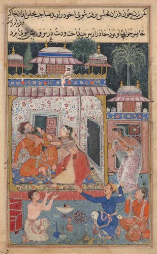 Page from Tales of a Parrot (Tuti-nama): text page by Unknown, painting, 1555-1565