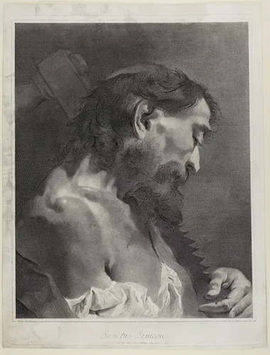 Saint Simon, from The Holy Family and the Twelve Apostles by Giovanni Marco Pitteri, print, 1742