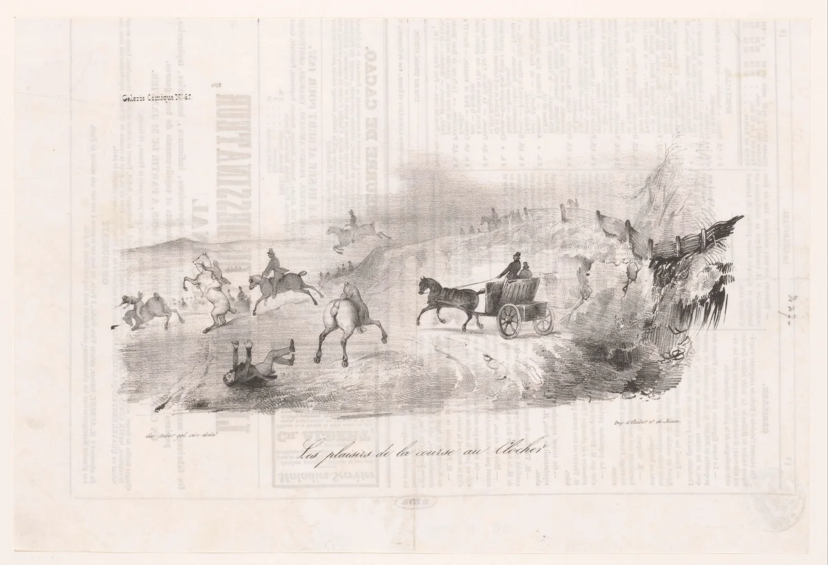 Paardenrace in het veld by Victor Adam, other, 1837