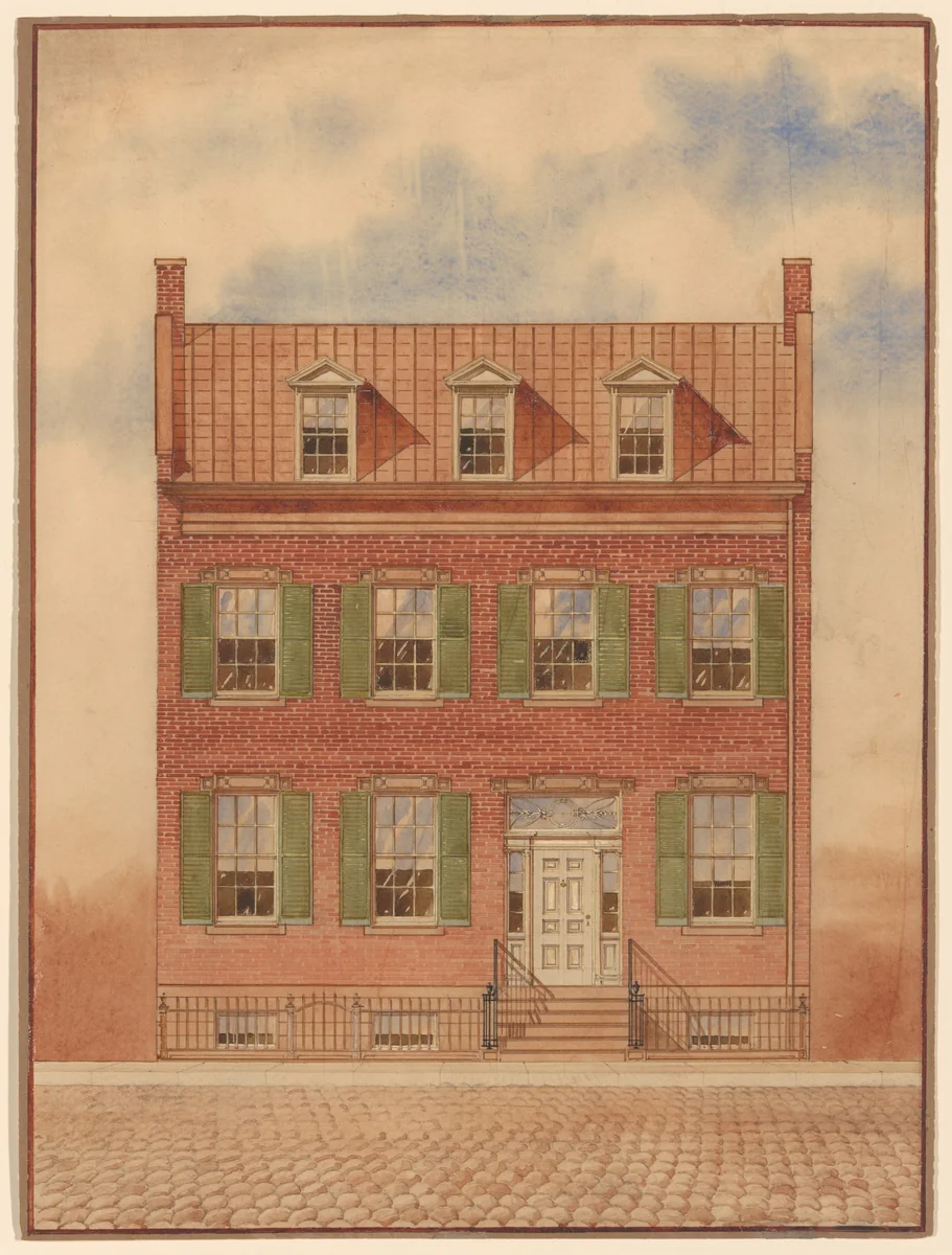Architectural drawing of Duncan Phyfe’s house, 193 Fulton Street, New York City by Unknown Artist, artwork, 1817-1820