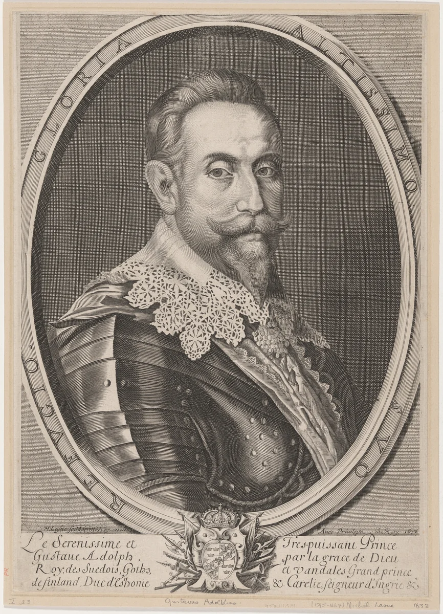 Gustavus Adolphus by Michel Lasne, print, 1632
