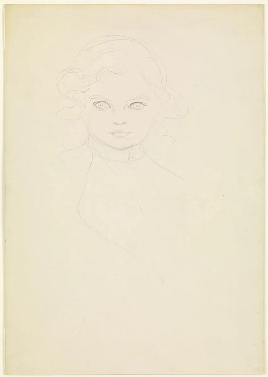 Head of a Child by Alphonse Mucha, drawing
