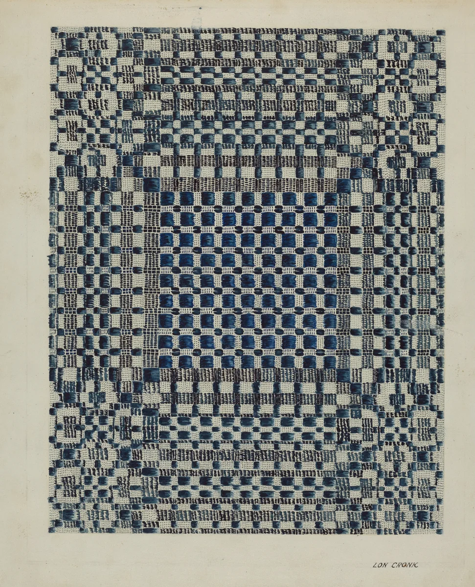 Coverlet by Lon Cronk, index of american design, 1937