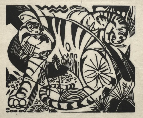 Tiger by Franz Marc, print, 1912