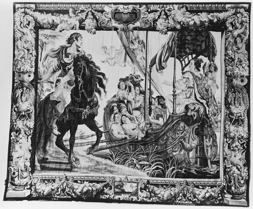 The Meeting of Antony and Cleopatra from a set of The Story of Antony and Cleopatra by Justus van Egmont, textile, 1645-1677