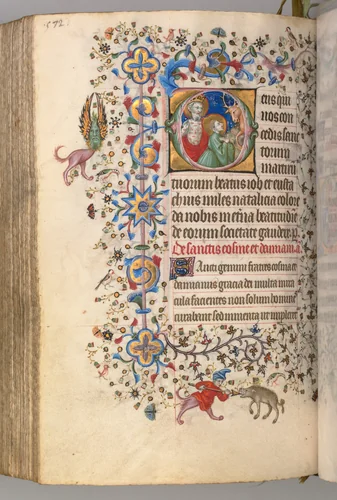 Hours of Charles the Noble, King of Navarre (1361-1425): fol. 280v, SS. Job and Eustace by Master of the Brussels Initials and Associates, book, 1400-1410