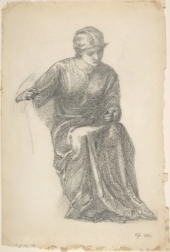 Seated Woman by Sir Edward Burne-Jones, drawing, 1864