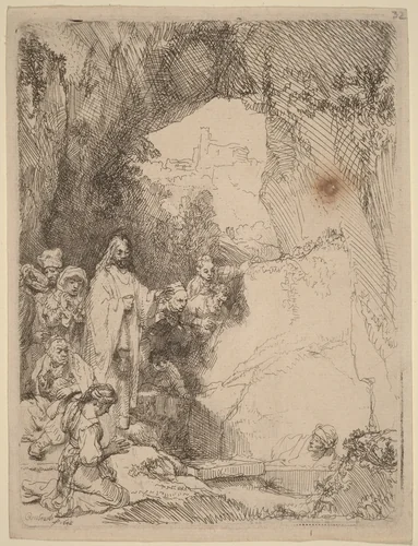 The Raising of Lazarus: Small Plate by Rembrandt van Rijn, print, 1642