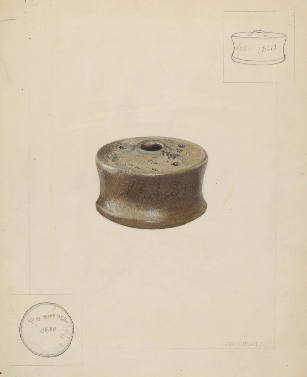Ceramic Ink Well by John Jordan, index of american design, 1937