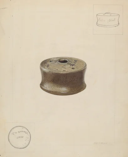 Ceramic Ink Well by John Jordan, index of american design, 1937