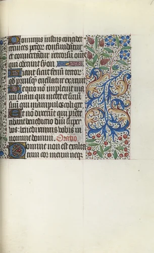 Book of Hours (Use of Rouen): fol. 77r by Master of the Geneva Latini, book, 1465-1475