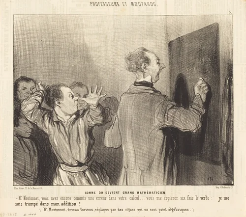 Comment on devient un grand mathématicien by Honoré Daumier, print, 1845