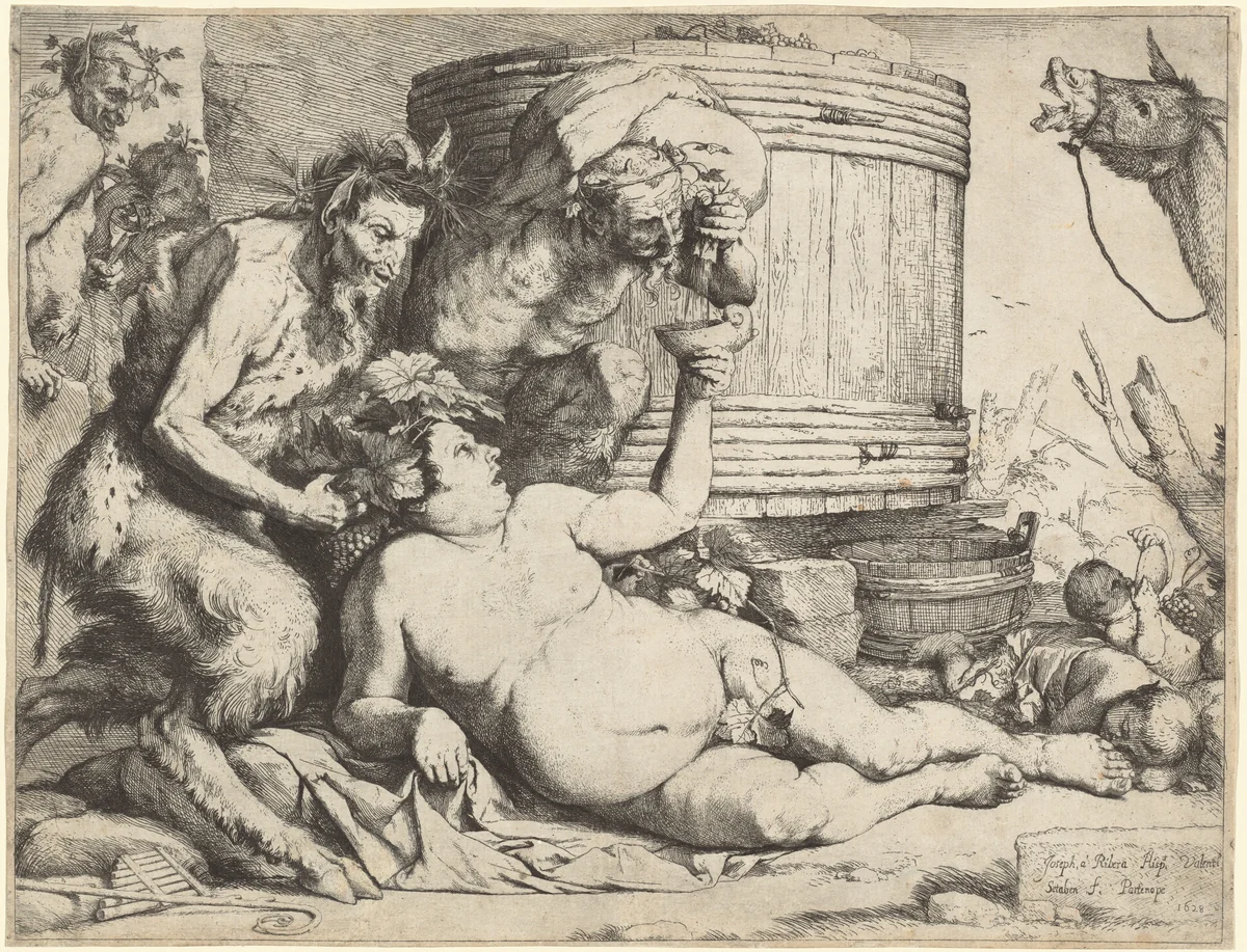 The Drunken Silenus by Jusepe de Ribera, print, 1628