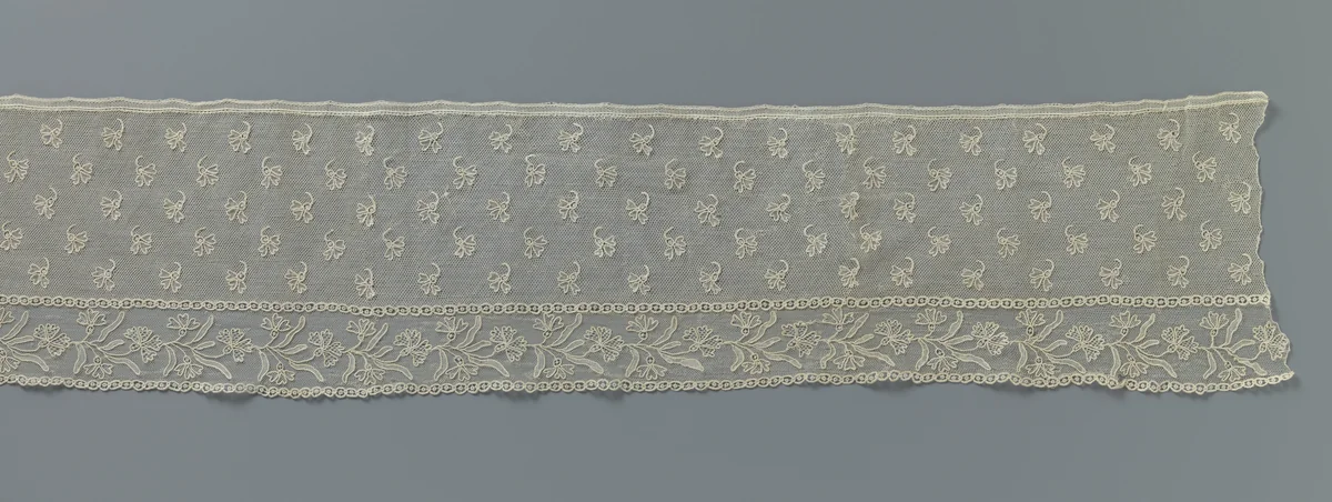 Strook naaldkant met korenbloemen by anonymous, other, 1800-1820