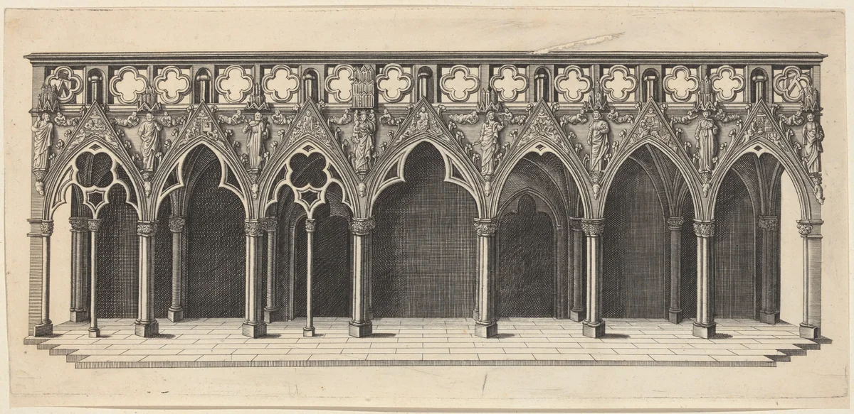 Interior of Strasbourg Cathedral Showing the Choir Screen by Johann Jakob Arhardt, print, 1617