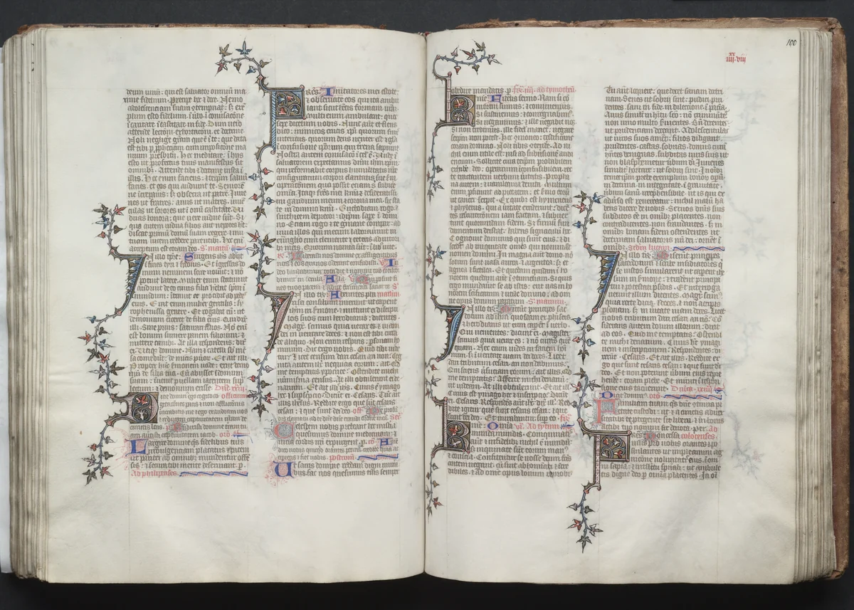 The Gotha Missal: Fol. 100r, Text by Master of the Boqueteaux, book, 1370-1380