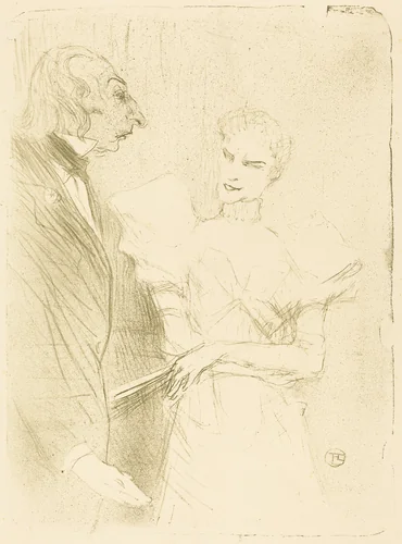 Brandes and Leloir in "Cabotins" (Brandès et Leloir dans "Cabotins") by Henri de Toulouse-Lautrec, print, 1894