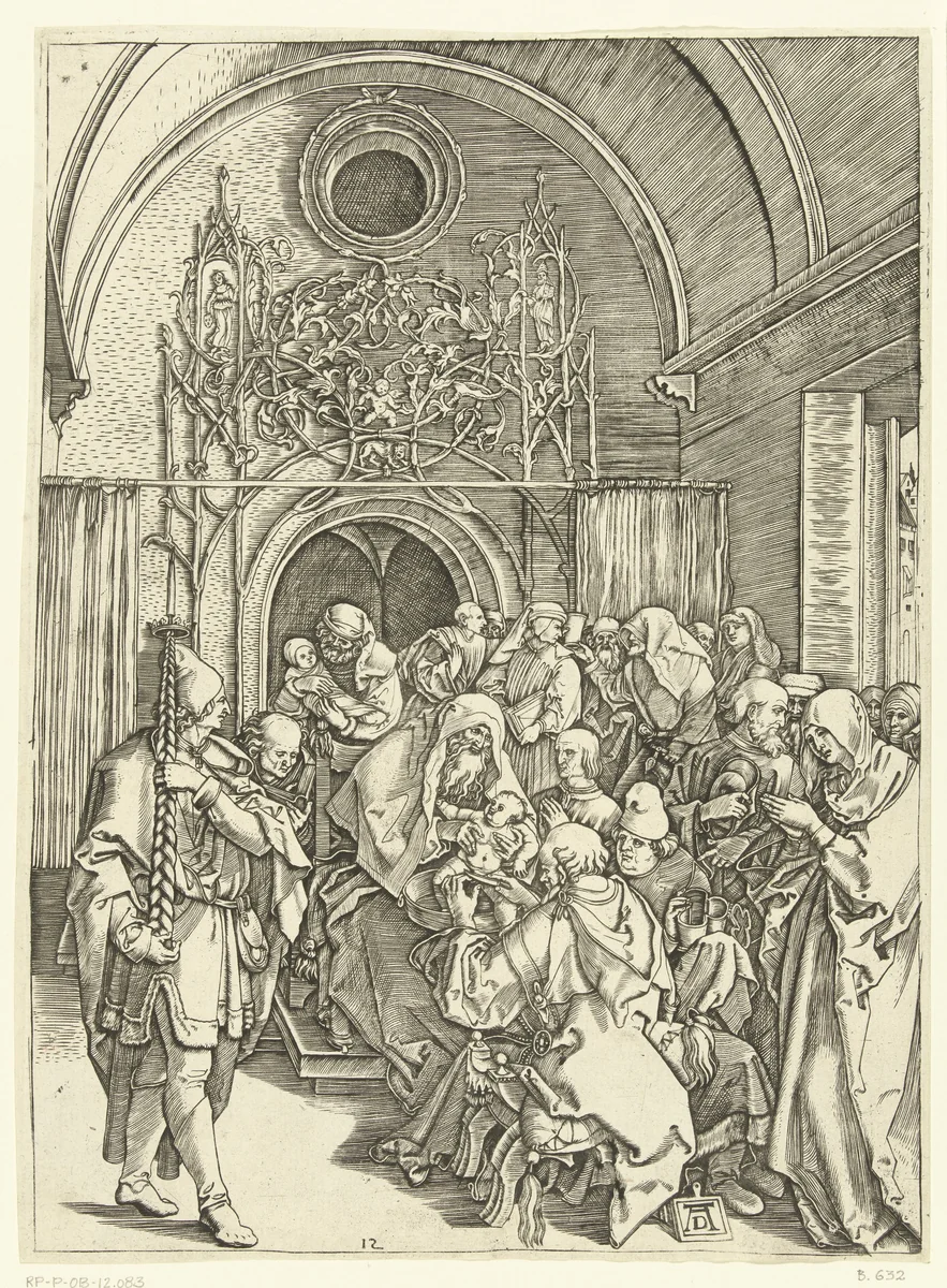 Besnijdenis van Christus by Marcantonio Raimondi, print, 1510-1515