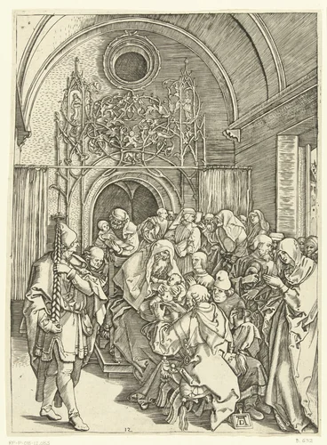 Besnijdenis van Christus by Marcantonio Raimondi, print, 1510-1515