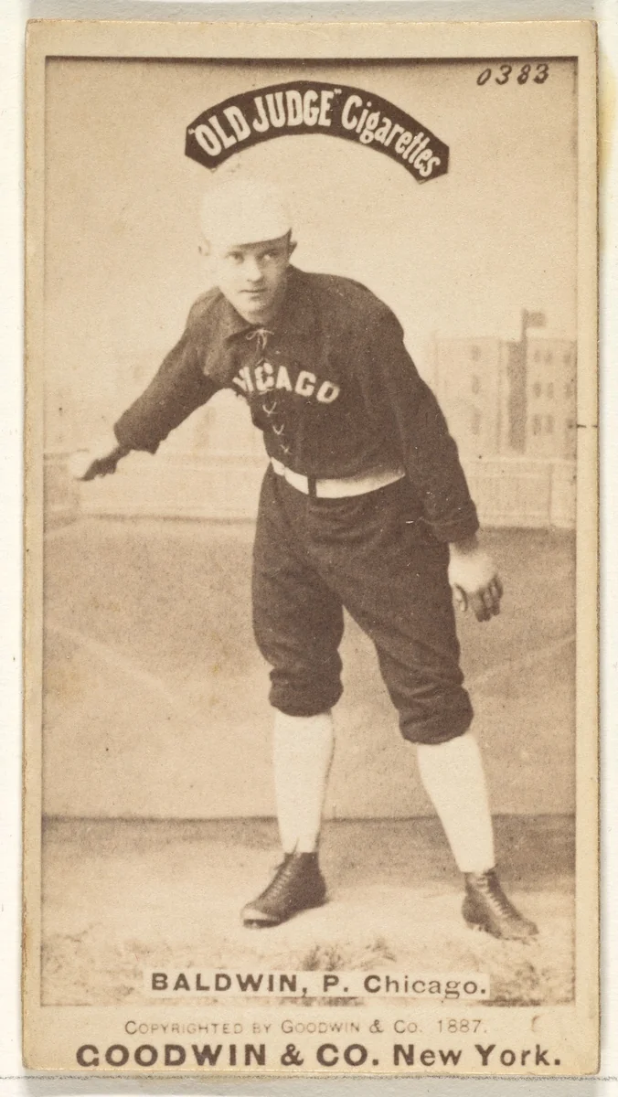Baldwin, Pitcher, Chicago, from the Old Judge series (N172) for Old Judge Cigarettes by Goodwin & Company, photograph, 1887