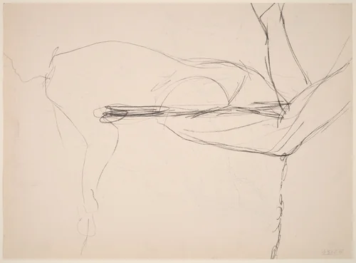 Untitled [figure on a swing] [recto] by Richard Diebenkorn, drawing, 1955-1967