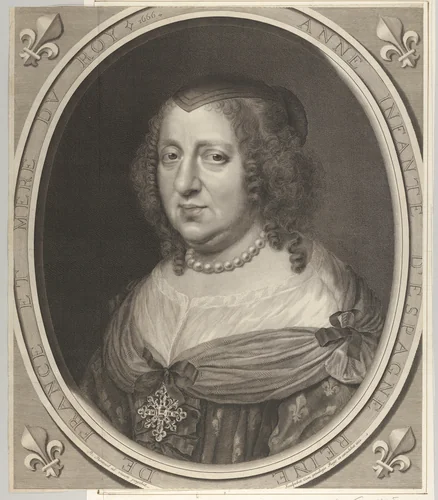 Anne of Austria by Robert Nanteuil, print, 1666