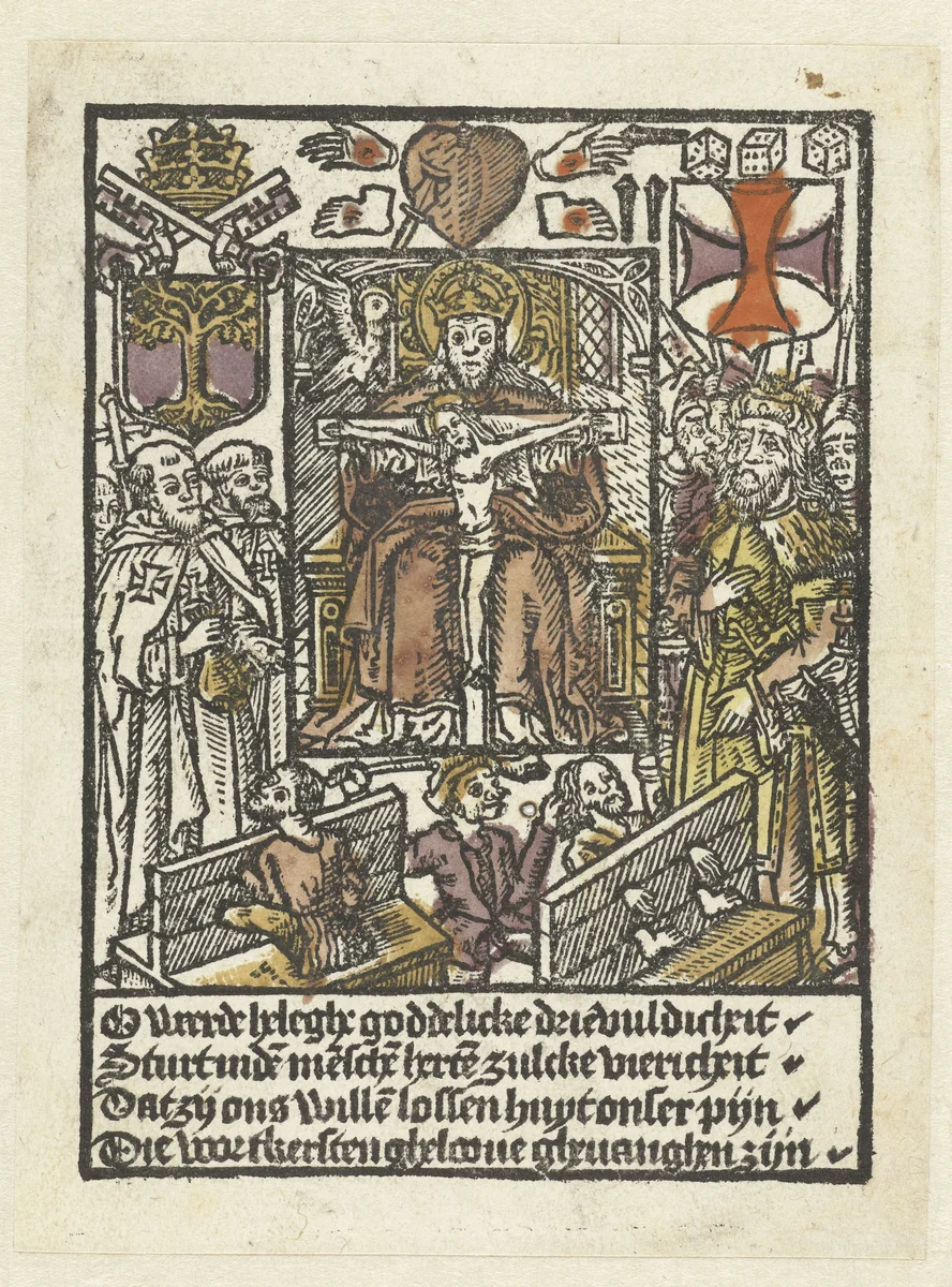 Heilige drie-eenheid by anonymous, print, 1490-1510