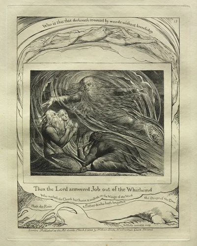 The Book of Job: Pl. 13, Then the Lord answered Job out of the Whirlwind by William Blake, print, 1825