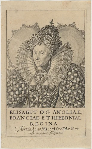 Queen Elizabeth by Crispyn van den Queboorn, print, 1625