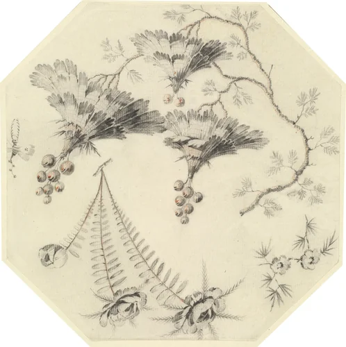 Pagoda Flowers and Roses by Jean Baptiste Pillement, drawing, 1728-1808