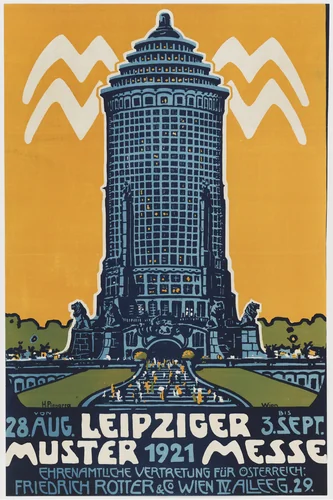 Leipziger Mustermesse (Poster for a Leipzig trade fair) by H. Pinparra, design, 1921