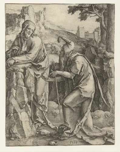 De verzoeking van Christus by Lucas van Leyden, print, 1518