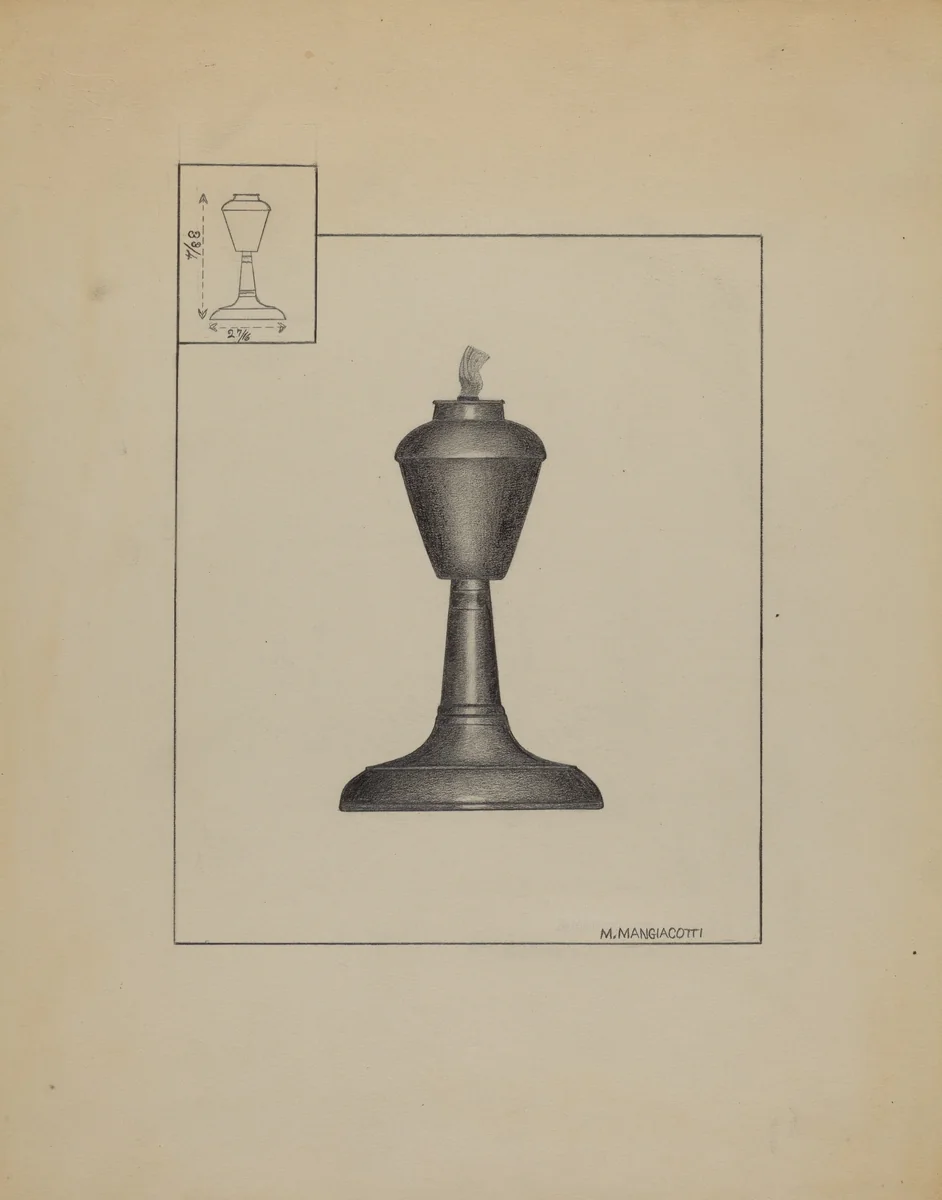 Lamp by Matthew Mangiacotti, index of american design, 1936