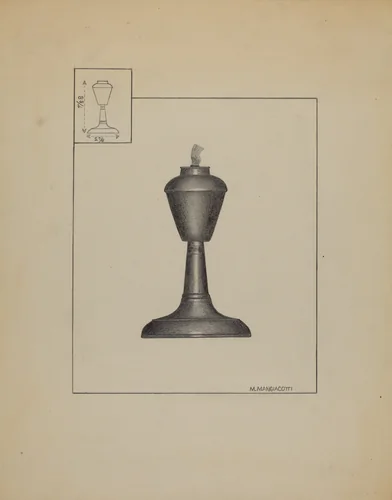 Lamp by Matthew Mangiacotti, index of american design, 1936