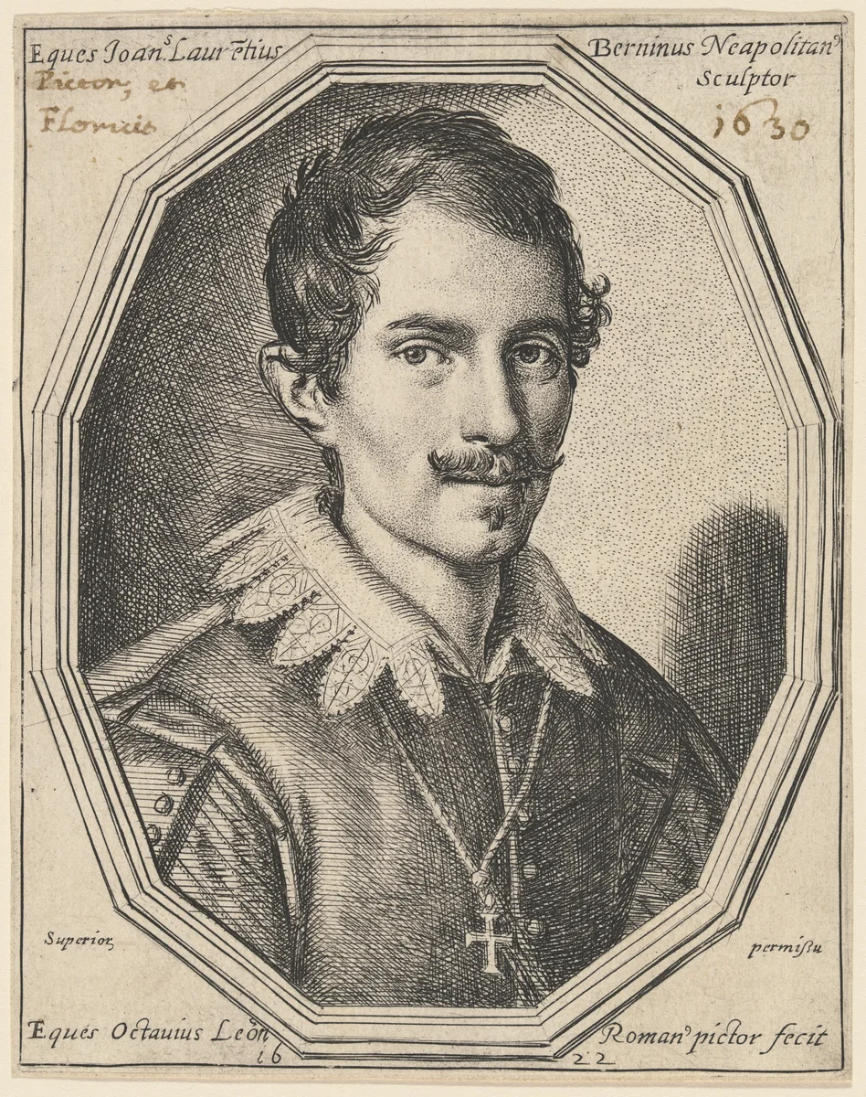 Gian Lorenzo Bernini by Ottavio Leoni, print, 1622