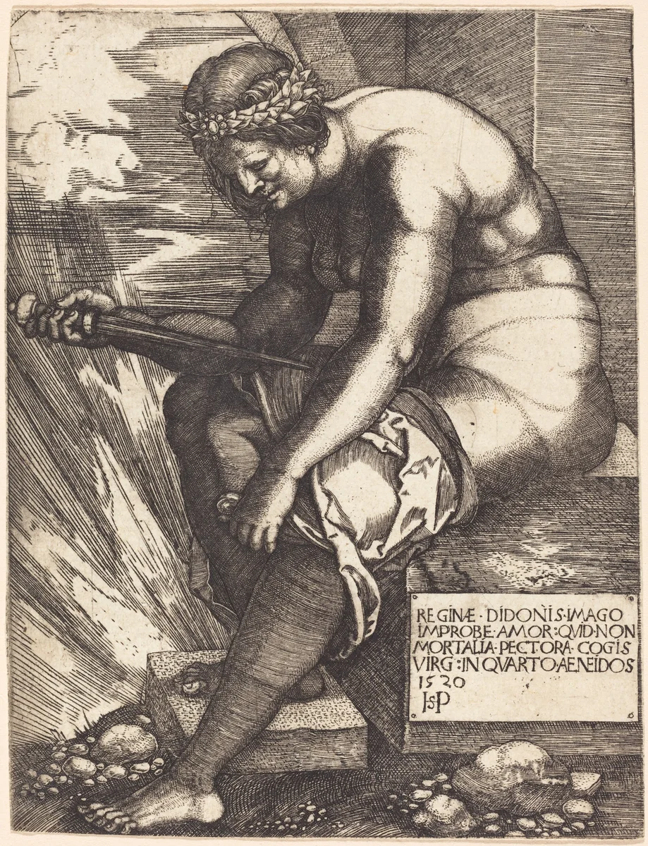 Dido by Sebald Beham, print, 1520