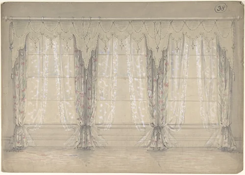 Design for a Wall with Three Windows by Charles Hindley and Sons, drawing, 1841-1884