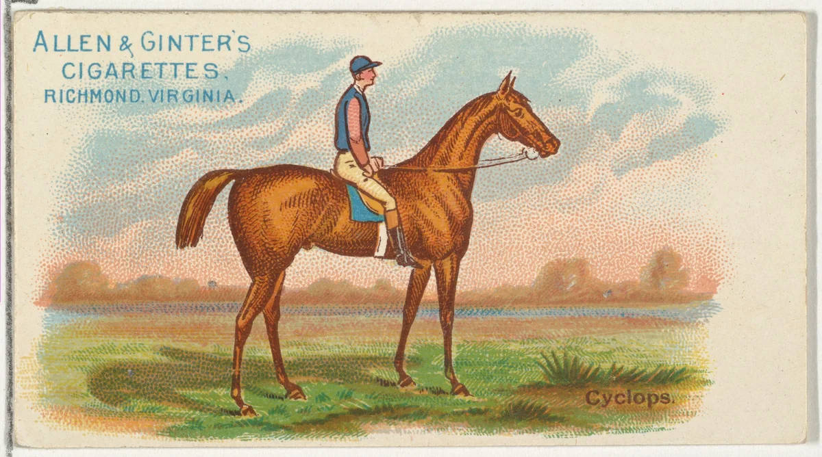 Cyclops, from The World's Racers series (N32) for Allen & Ginter Cigarettes by Allen & Ginter, print, 1888