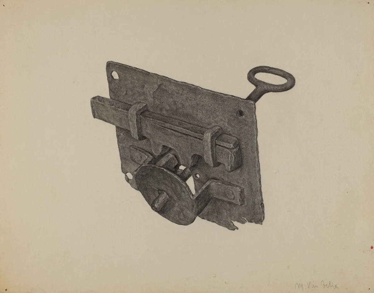 Lock and Key by Maurice Van Felix, index of american design, 1938
