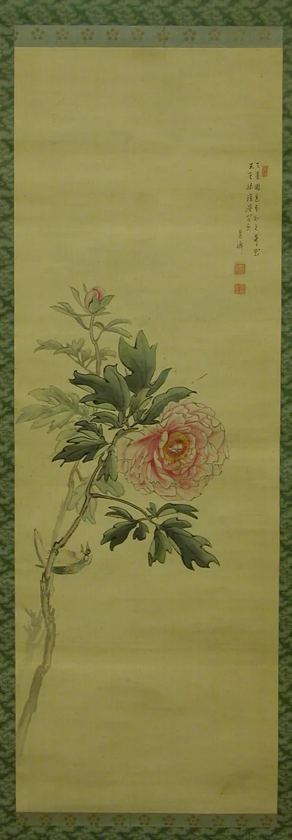 Peony with Bird by Gessen, painting, 1721-1809