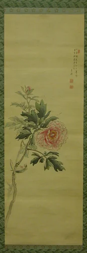 Peony with Bird by Gessen, painting, 1721-1809