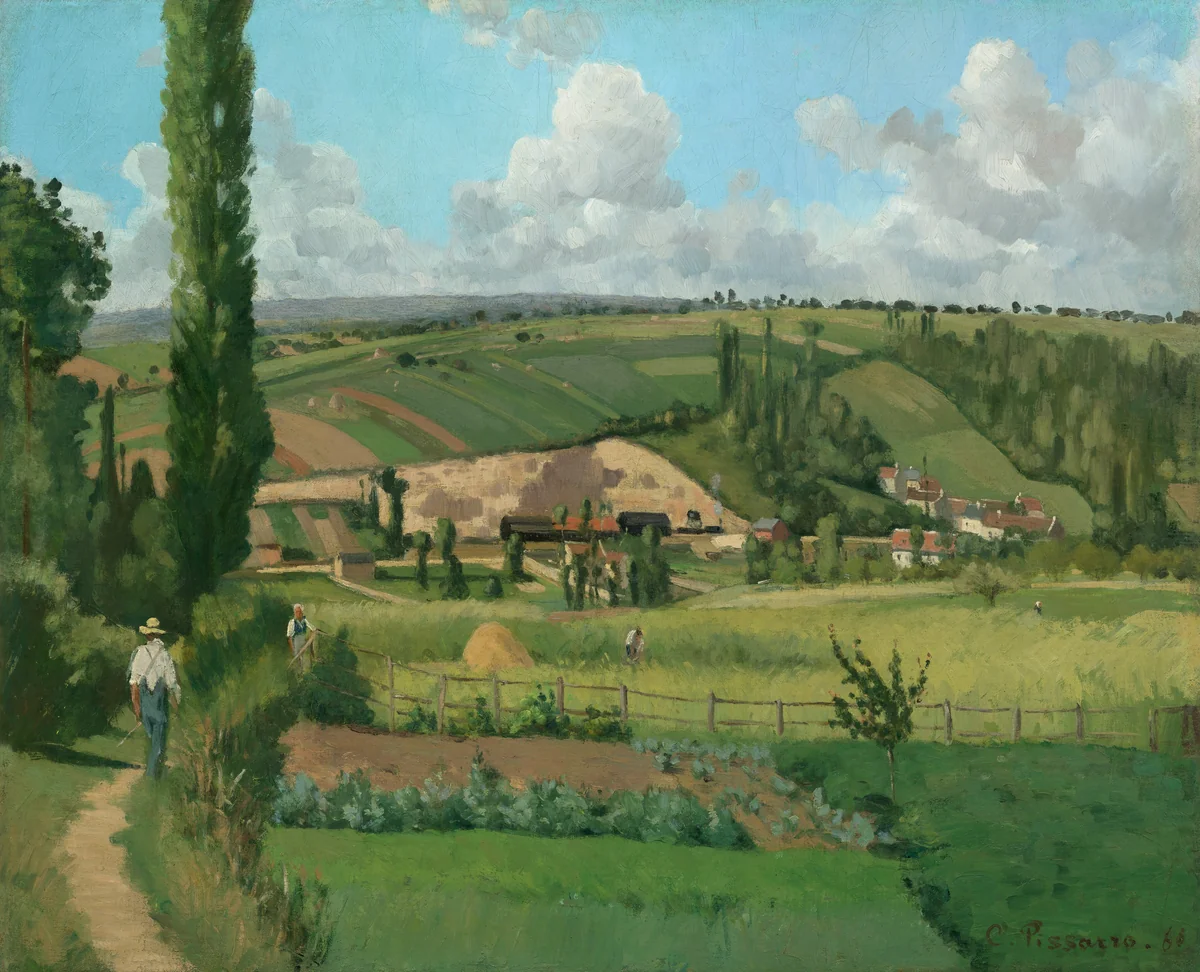 Landscape at Les Pâtis, Pontoise by Camille Pissarro, painting, 1868