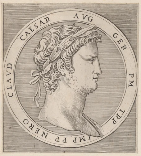 Nero, from The Twelve Caesars, from "Speculum Romanae Magnificentiae" by Marcantonio Raimondi, print, 1495-1539
