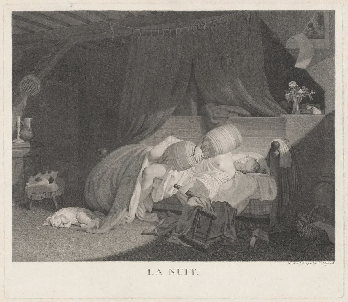 La Nuit (Night) by Nicolas François Regnault, print, 1780-1789